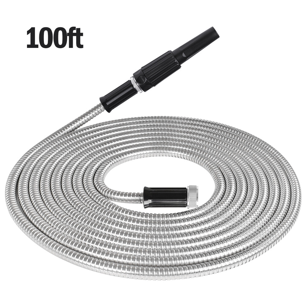 Hose Inox 25 50 75 100 Piedi Tubo Da Giardino In Acciaio Inox 304 - Flessibile, Leggero, Lunghezze 25/50/75/100 Piedi - Perfetto Per Irrigazione Tubo Acqua Pressione 5mpa - Foto 6
