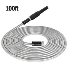 25 50 75 100ft Stainless Steel Metal Water Hose Pipe Flexible Lightweight Garden 25 50 75 100ft Stainless Steel Metal Water Hose Pipe Flexible Lightweight Garden