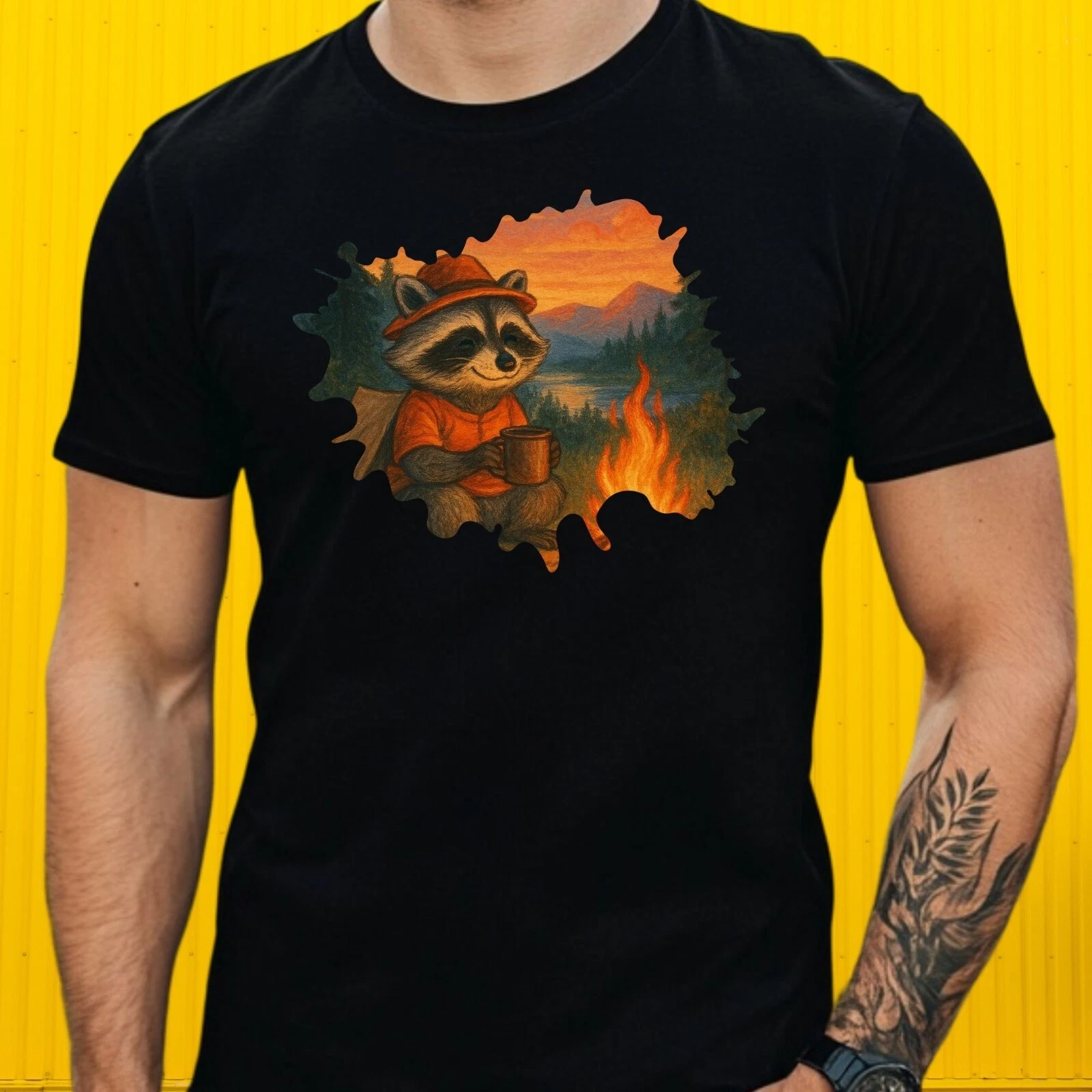 Mens Camping Raccoon Print Cotton T-Shirt Size S to 5XL
Opens in a new window or tab