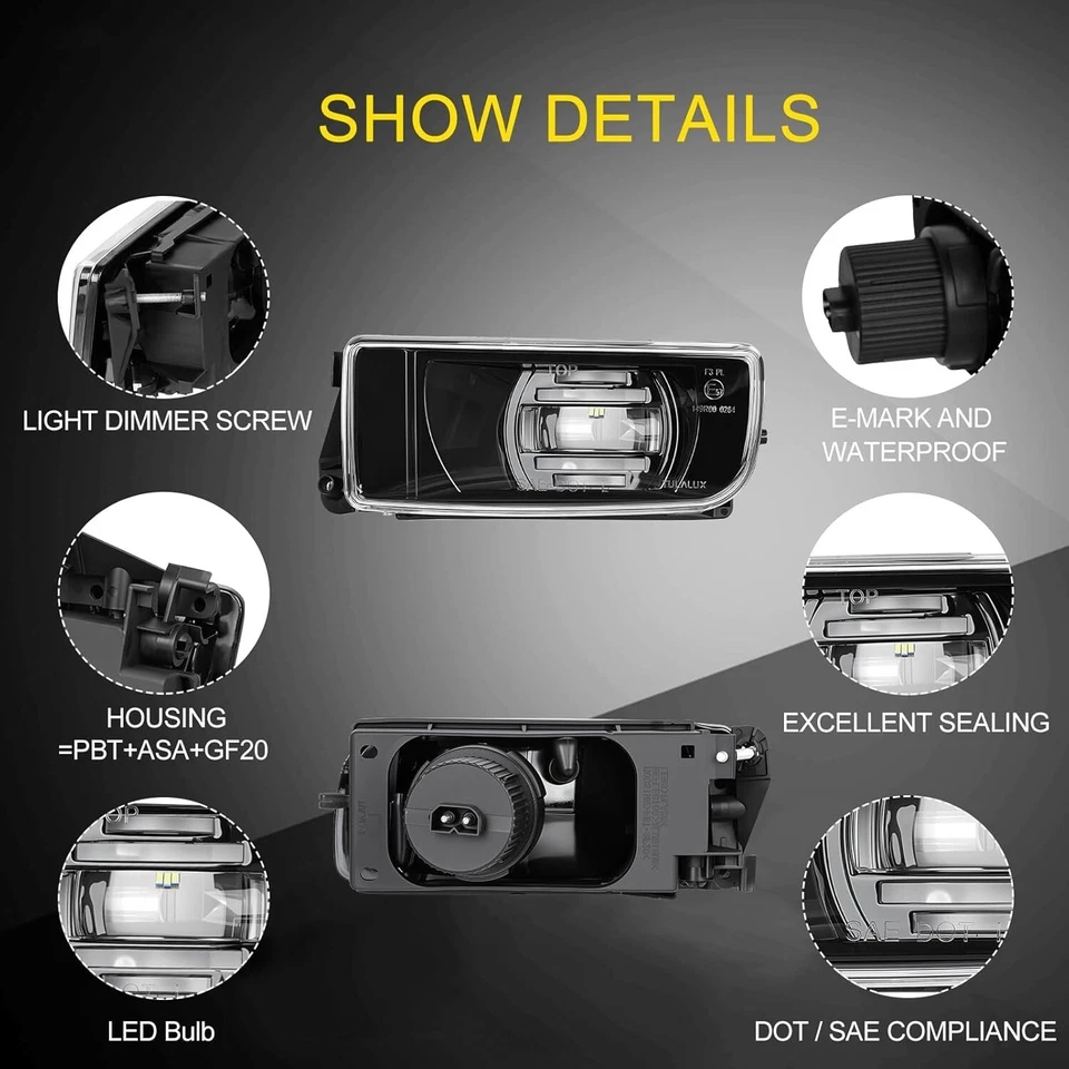 LED Fog Lights Fit For 92-99 BMW 318i/is/ti 323i/is 325i/is 328i/is M3 E36 - Image 4 of 4