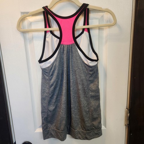Nike Girl's Athletic Tank Top w/ Built in Bra- Gray & Pink- Size XL Activewear - Picture 4 of 9