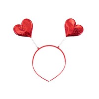 Herz Haarreifen Mit 2 Glitzer Herzen KostüM Accessoire Karneval Fasching Uvm.