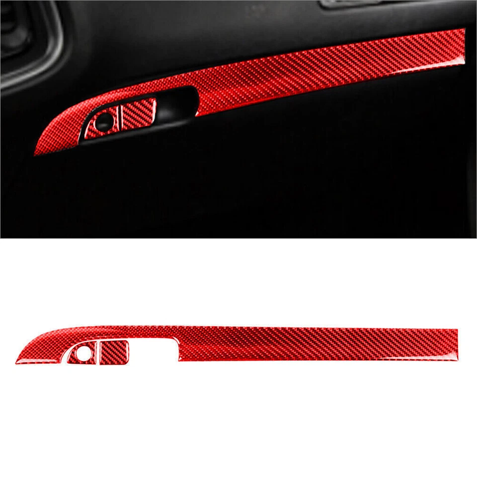 19 peças interior de fibra de carbono vermelho conjunto completo acabamento de capa para Dodge Charger 2011-2014 - Imagem 4 de 4