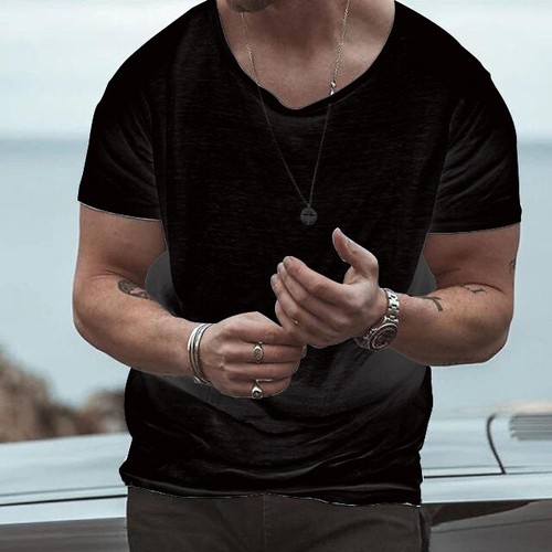 Hombres Informal Color Sólido Top Camisa Cuello Redondo Manga Corta Delgada Camiseta Interior - Imagen 16 de 20