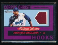 JONATHAN SINGLETON 2013 TOPPS HERITAGE MINORS CLUBHOUSE COLLECTION JERSEY 47/50