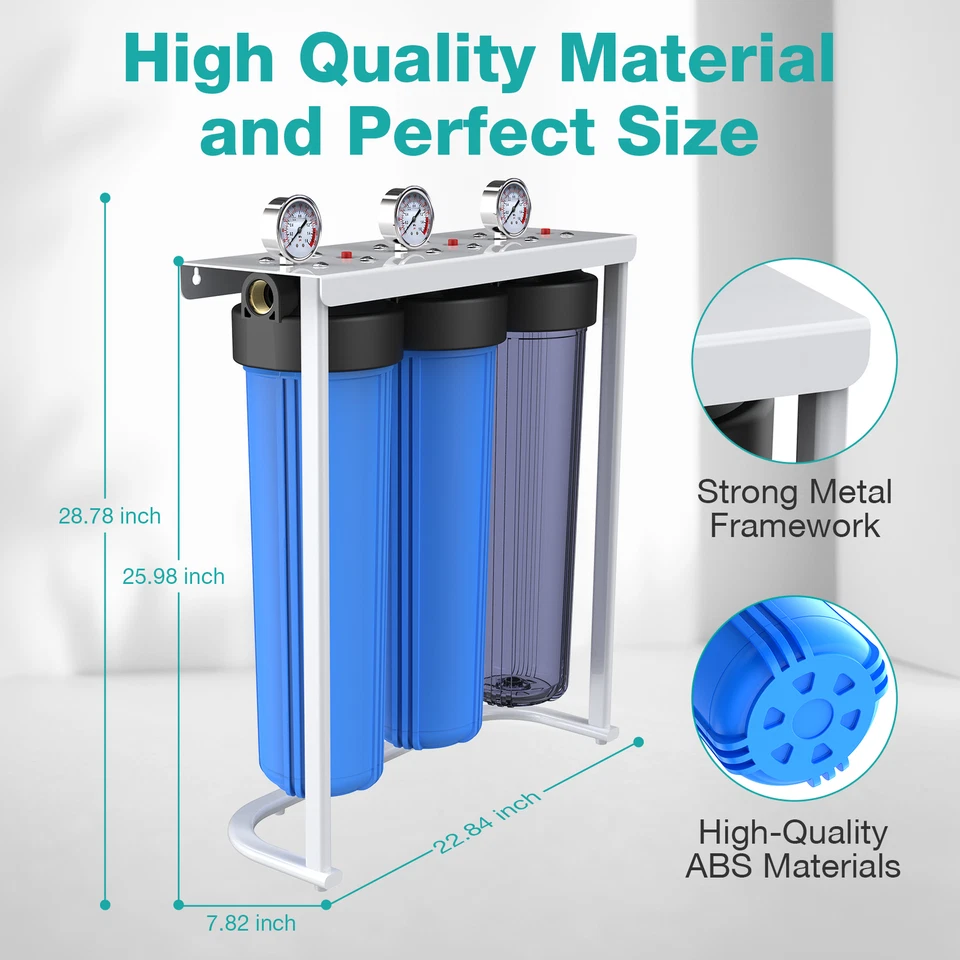 20" x 4.5" KDF Big Blue Whole House Water Filter System Heavy Metal Filtration - Image 2 of 4