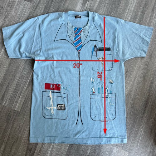 Vintage Zahnarzt medizinisch 1980 markiert Large passt Medium T-Shirt Kostüm - Bild 10 von 12