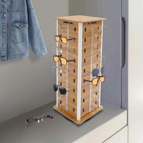 360° Wood Rack Display Frame And Organizer For 36 Glasses And Sunglasses Sturdy - Picture 5 of 15