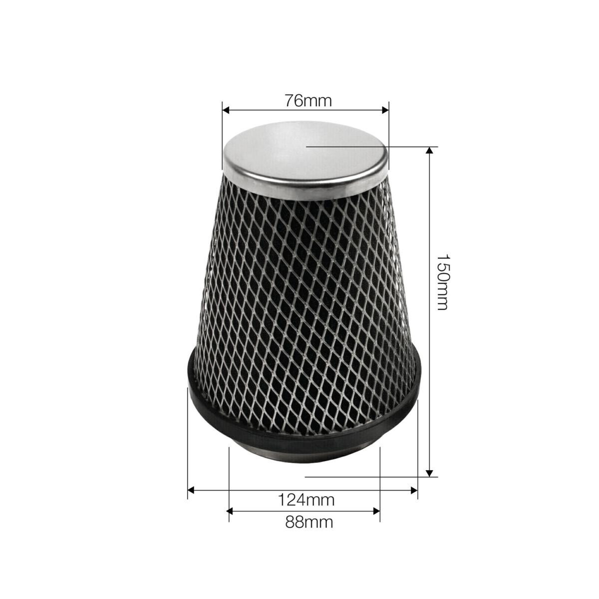 Filtro Conico in Spugna Nera con Maglia Metallica Simoni Racing