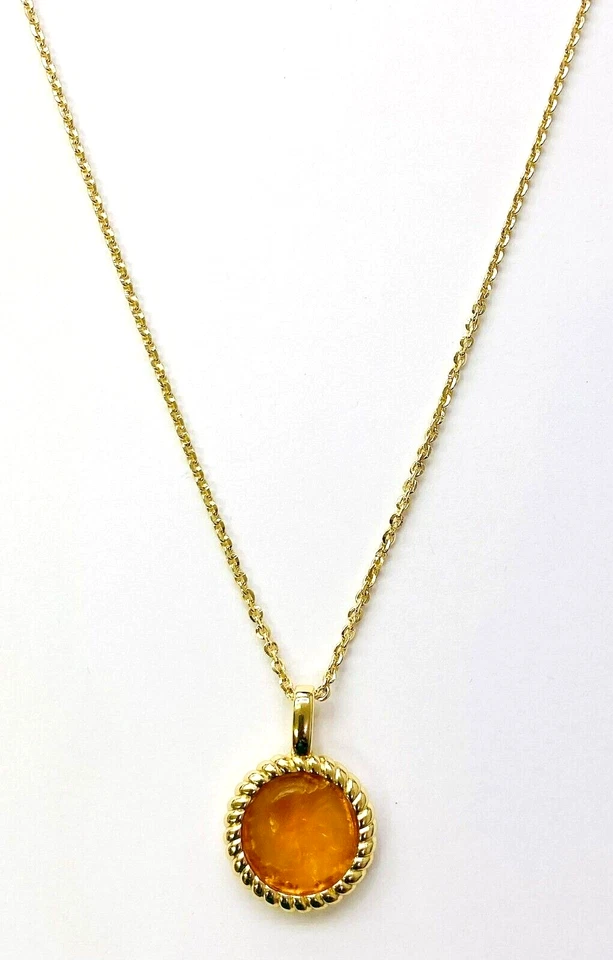 Collar HSN Bellezza Bronce Mito Griego Murano Ámbar Cristal Colgante 18" Foto 2 de 4