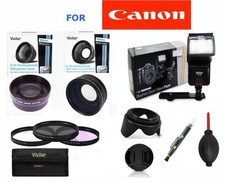 PRO FLASH WIDE ANGLE ZOOM LENS PRO KIT FOR CANON EOS REBEL T1 T2 T3 T3I T4 T5
