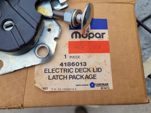 MOPAR NOS Chrysler 4186013 Power Release TRUNK DECK LID LATCH PACKAGE RARE - Picture 2 of 4