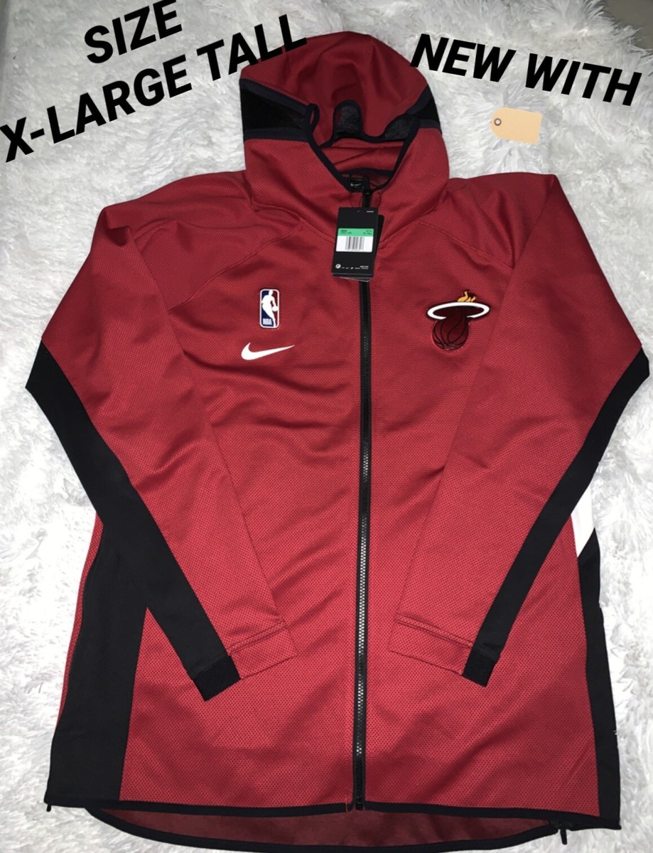 NIKE THERMA FLEX Miami Heat NBA Hoodie Jacket Men's XL TALL 🔥 🏀 🔥