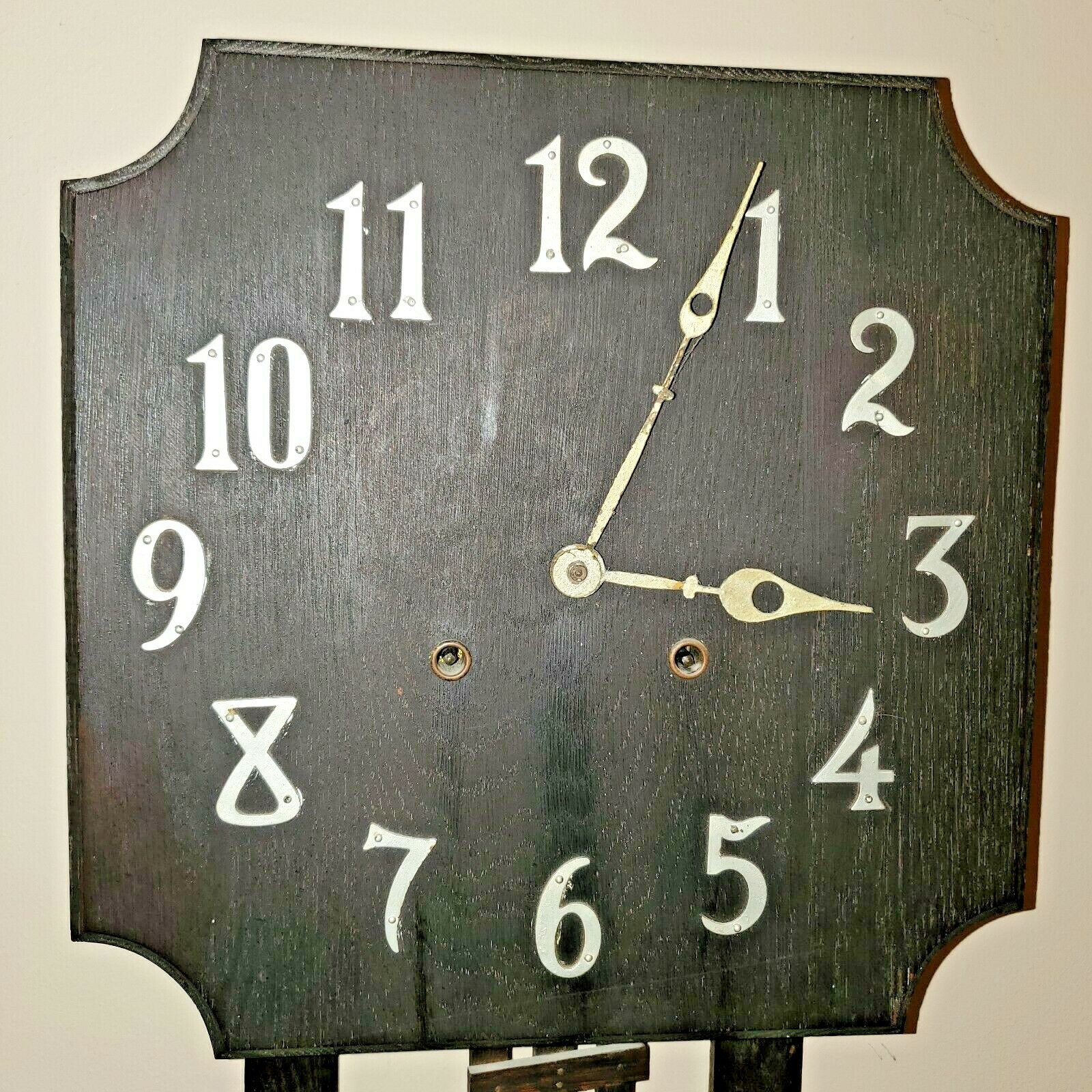 Antique Arts & Crafts OAK WALL CLOCK National Clock & Mfg Co Chicago