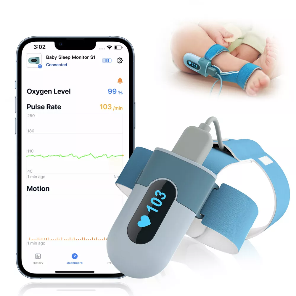 Infant Pulse Oximeter Baby Oxygen Monitor Tracking Infant SpO2 Level Heart Rate