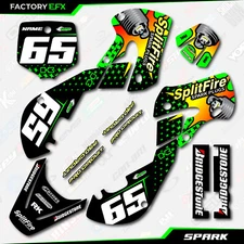 Green Spark Racing Graphics Kit fits Kawasaki KX65 00-24 Decal Sticker KX65