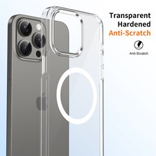 Anti-Yellowing Magnetic Shockproof Clear Case for iPhone 15 Pro Max/14 Pro/13