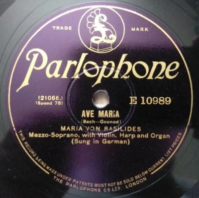 Maria Von Basilides - Ave Maria / Geistliches Wiegenlied - Parlophone E 10989 - Image 1 of 2