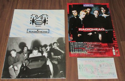 Radiohead JAPAN tour book 1995 folds out to POSTER + PROMO flyer +