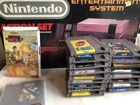 1989 oval seal Action Set CIB original nintendo nes plus extras and games  