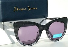 NEW Draper James AUGUST Marble Black Designer Purple Womens Sunglass SU 0049