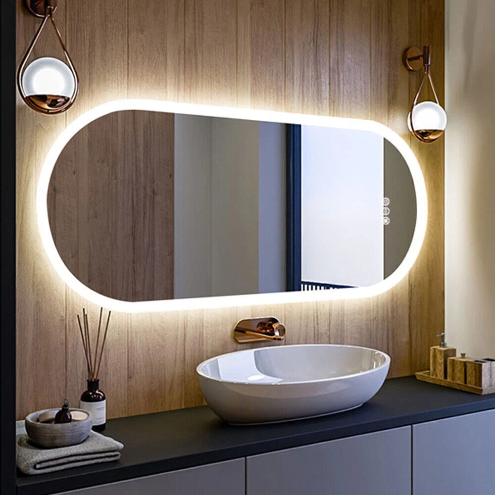 Oval mirror with led lights online