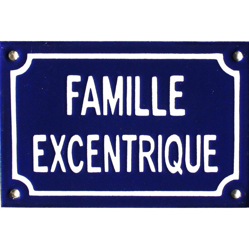 Plaque de rue émaillée humoristique en acier vitrifié de fabrication artisanale française