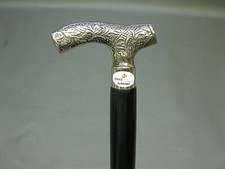  Holz  Gehstock Wanderstock Spazierstock Stock silbern 95 cm Bräutigam 