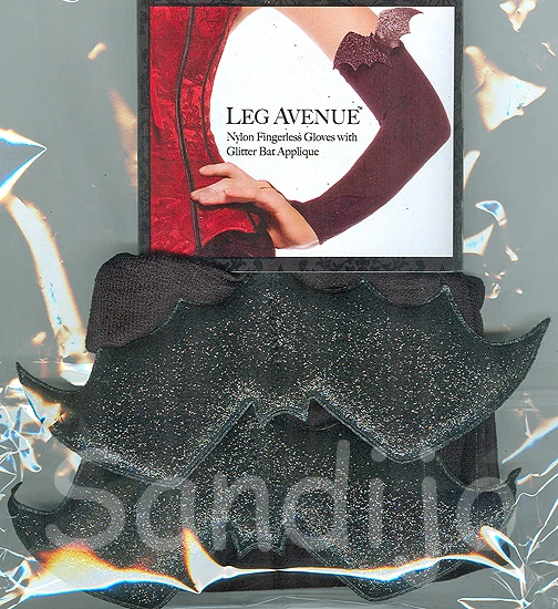 Guantes de murciélago sin dedos de nailon negros, estilo 2073, talla única para mujer Foto 2 de 2