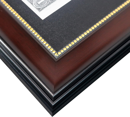 Mahogany Dollar Bill Frame with Black Mat or Display 4X9 Picture without Mat,Rea - Picture 5 of 12
