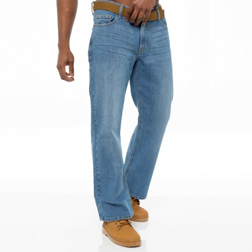 Uomo Jeans Bootcut Gamba Larga a Zampa Pantaloni Denim Casual Regular Taglia UK - Afbeelding 9 van 18