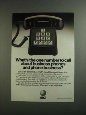 1984 AT&T Information Systems Ad - One Number to Call | eBay