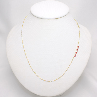 14k Yellow Gold 1.0mm Sparkling Singapore Chain Necklace | eBay