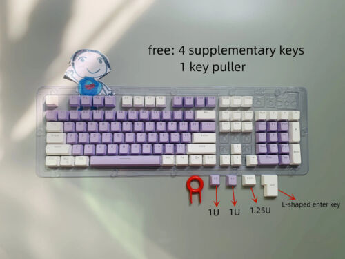 104pcs Mechanical Keyboard Keycaps Set Backlit Two-Color Replacement ABS Key Cap - Picture 2 of 41