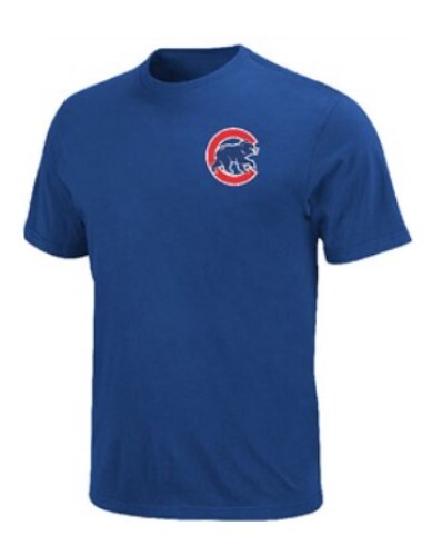 Youth Chicago Cubs Majestic Wordmark Short Sleeve T Shirt