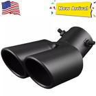 New Auto Car Black Muffler Rear Tip Exhaust Pipe Stainless Steel Tail Throat Us