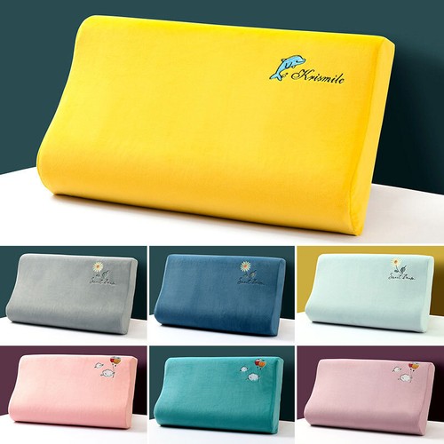 Velvet Rebound Latex Memory Foam Pillow Case Cover Neck Care Pillowcase Washable - Picture 6 of 44