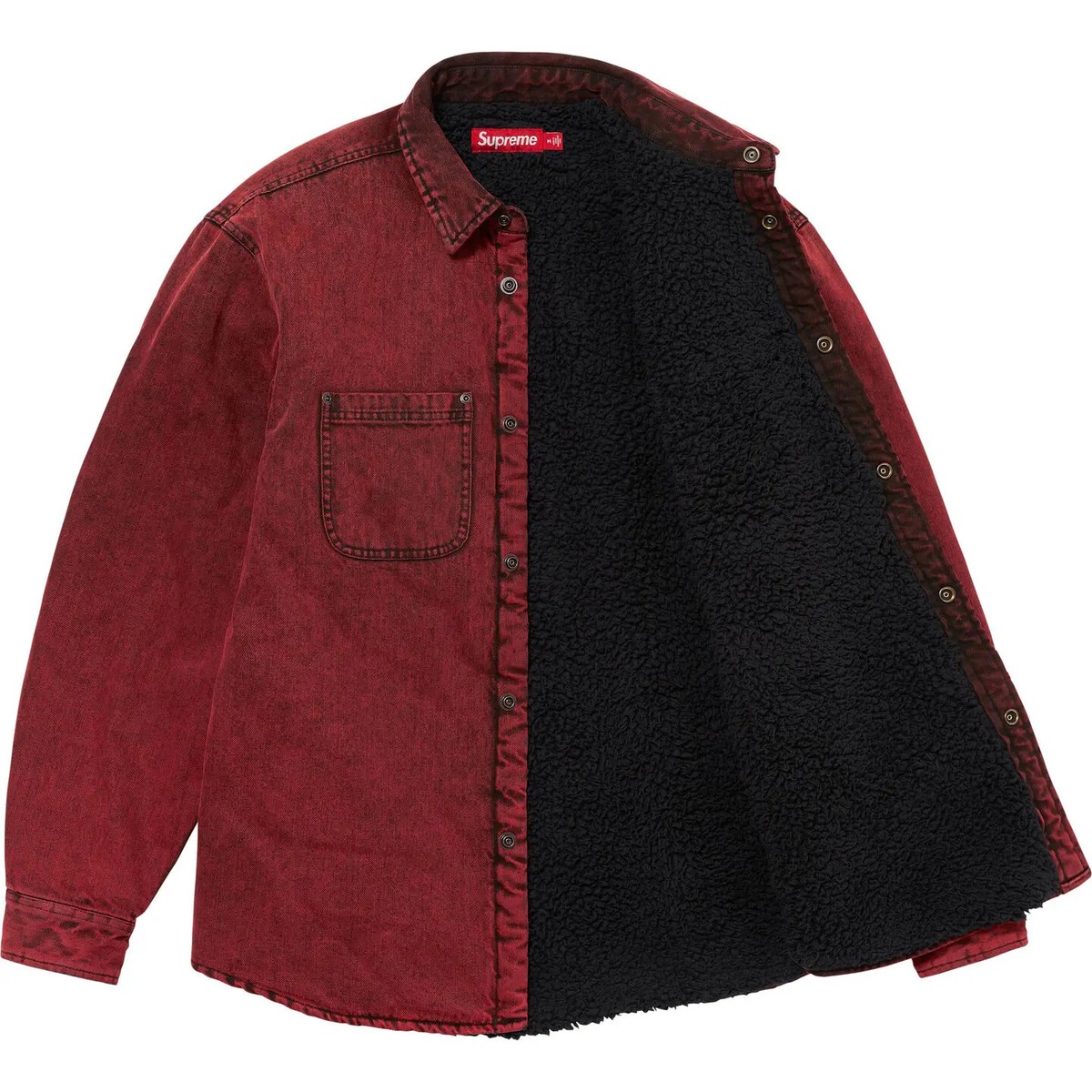 Supreme Faux Shearling Lined Work Shirt 4colors FW24 Size S Supreme Faux Shearling Lined Work Shirt 4colors FW24 Size S