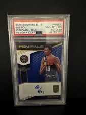 Bol Bol 2019-20 Panini Donruss Elite Pen Pals Blue Parallel RC Auto 32/35