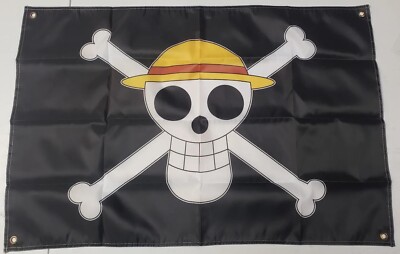 NEW 3x2ft One Piece Luffy's Straw Hat Skull Pirate Flag Luffy Cosplay US Stock