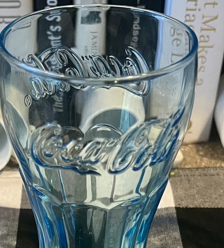 Vintage Coca Cola Drinking Glass Rare Blue Teal Set Of 3 (A17) - Picture 3 of 6