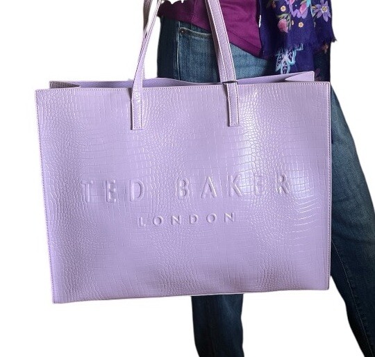 人気【TED BAKER】Sukicon ロゴ アイコントートバッグ Ted Baker London Sukicon Croc Embossed Icon Large Tote Bag