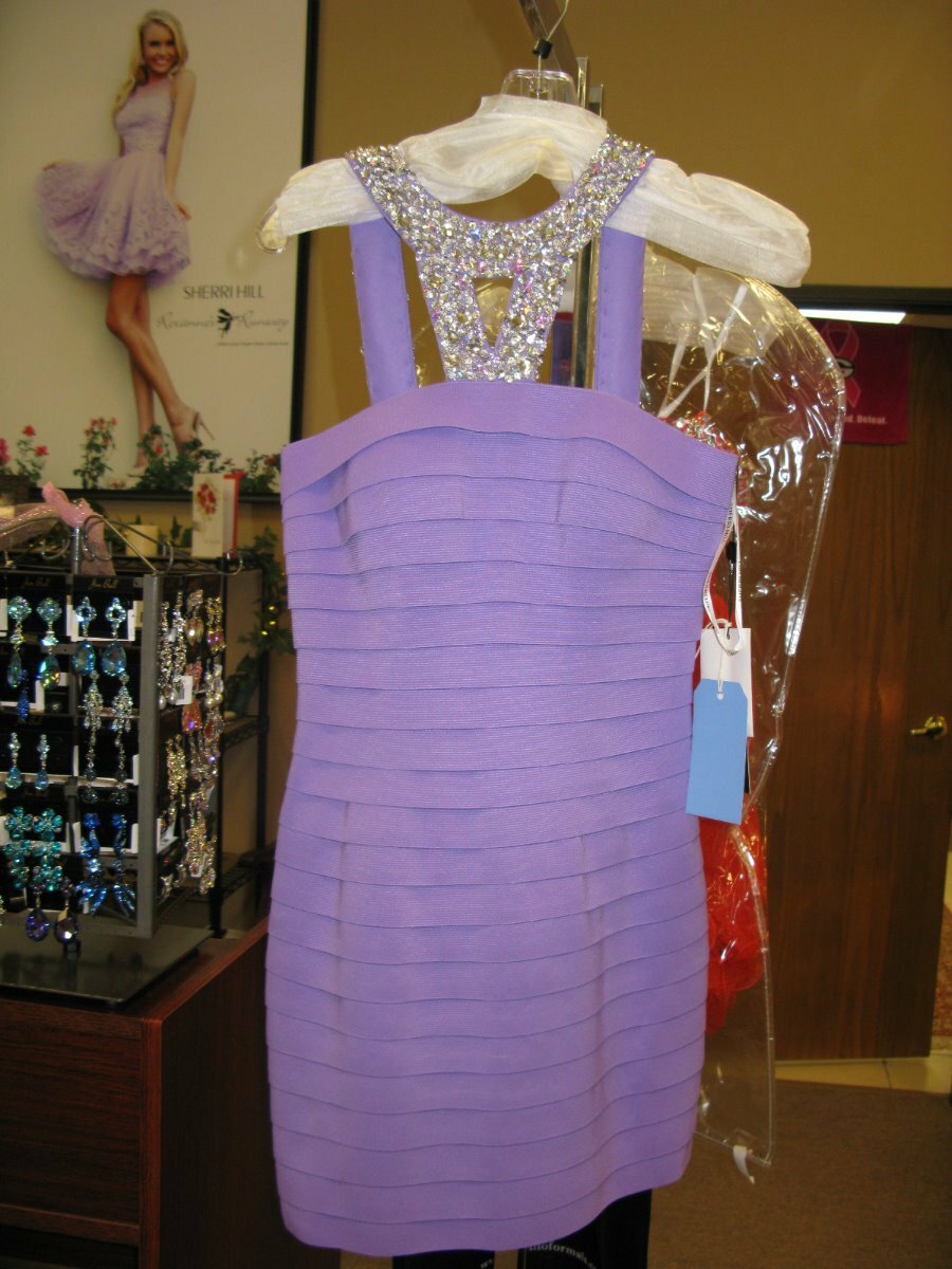 Sherri Hill 2765 Light Purple Bandage Beaded Cocktail Dress sz 2 | eBay