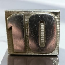 Renault 10 Emblem Badge 1.25 X 1.5 Small Shows Wear Has 2 Diagonal Mount Pins