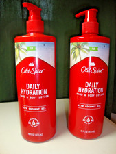 2 Old Spice Fiji Daily Hydration Hand  Body Lotion Coconut Oil 16oz Pump BTL