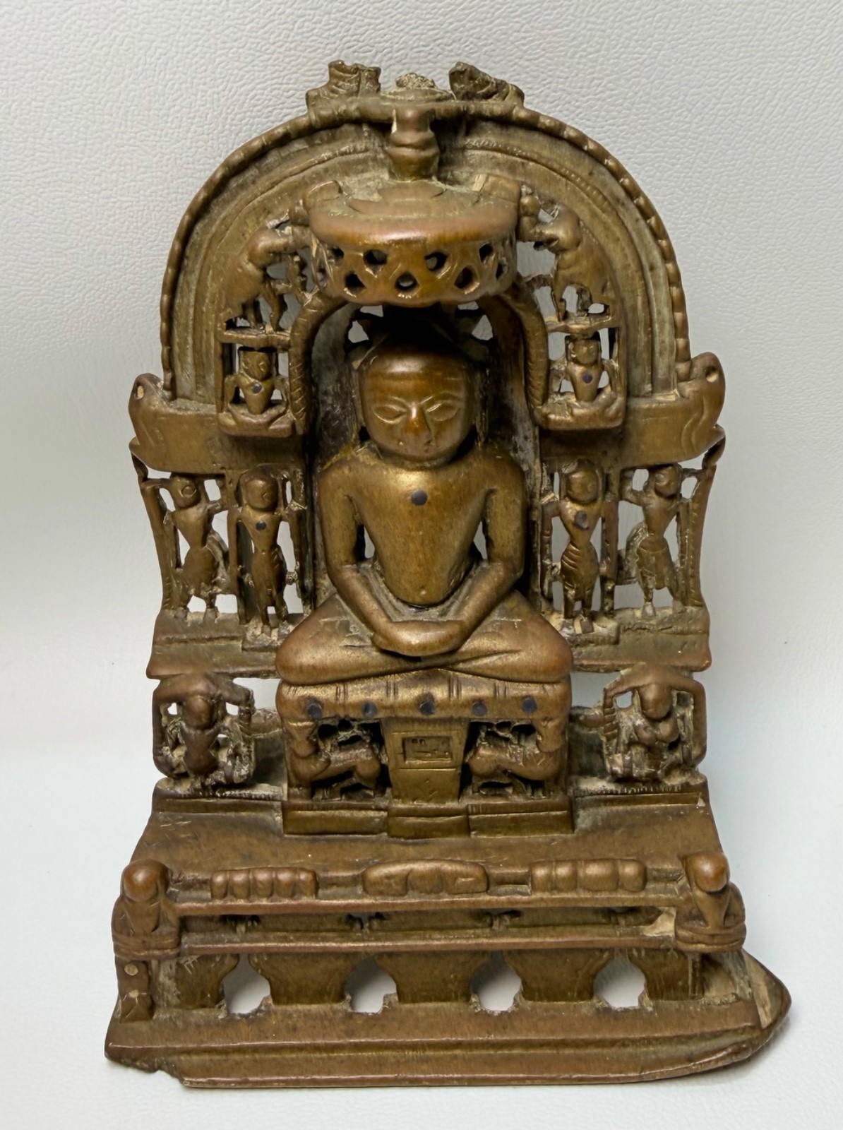 1535 CE Antique Jain Bronze Rishabhanatha Tirthankara Shrine Ghar Deharasar Jina