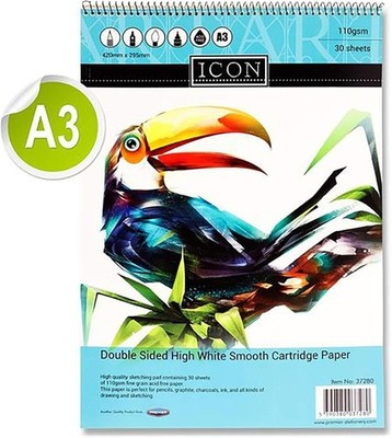 A3 Spiral Sketch Pad 110gsm 30 Sheets Drawing Paper Art Sketchbook