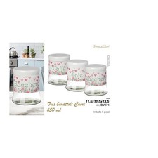 Giardini di marzo,tris barattoli cuori rosa