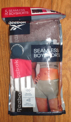 NWT 5 Pack Reebok Performance Underwear Seamless Boyshorts Various Sizes/Colors