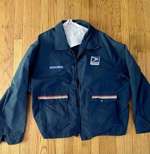 Vintage 1990s Men XXL USPS Letter Mail Carrier Bomber Jacket Blue Union Line USA